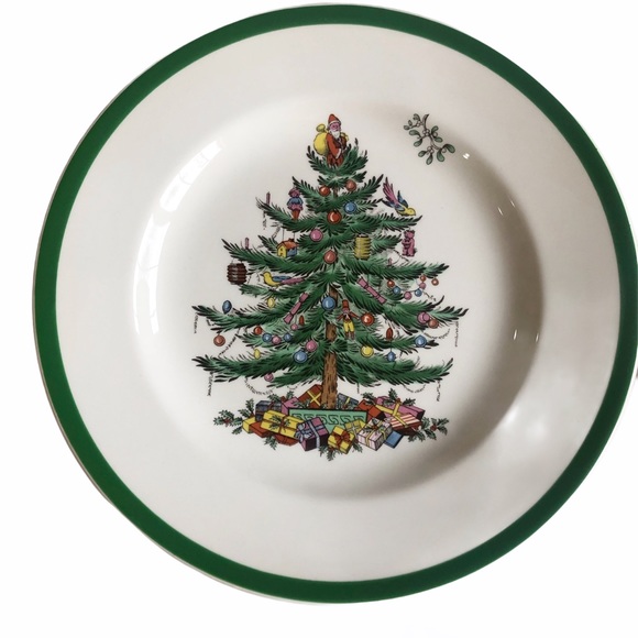Vintage Spode England Christmas Tree Salad Dessert Plates LNC - Picture 3 of 11